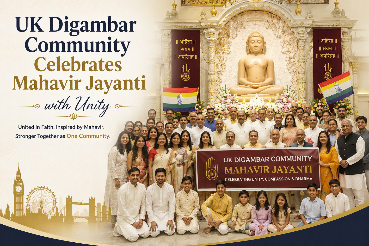 UK Digambar Community Celebrates Mahavir Jayanti with Unity